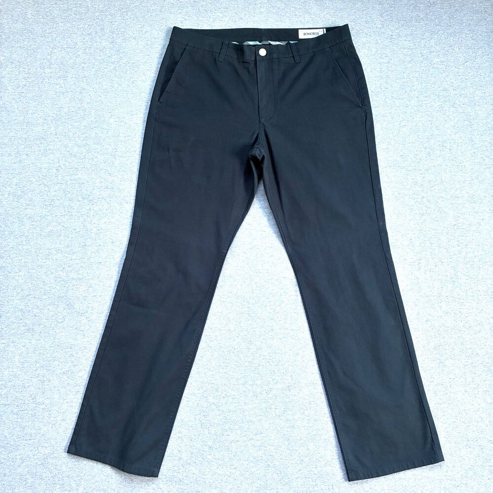 Bonobos Pants Men 36x32 Washed Chinos Navy Straight Fit Classic Basic Everyday